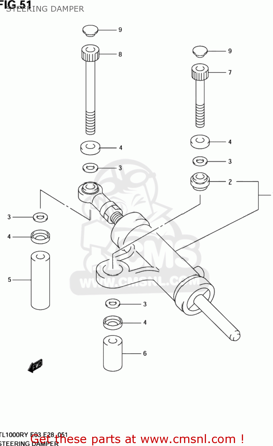STEERING DAMPER TL1000R 2003 (K3) USA (E03)
