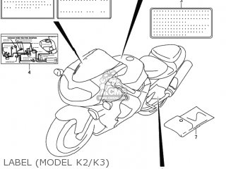 LABEL (MODEL K2/K3) - TL1000R 2003 (K3) USA (E03)