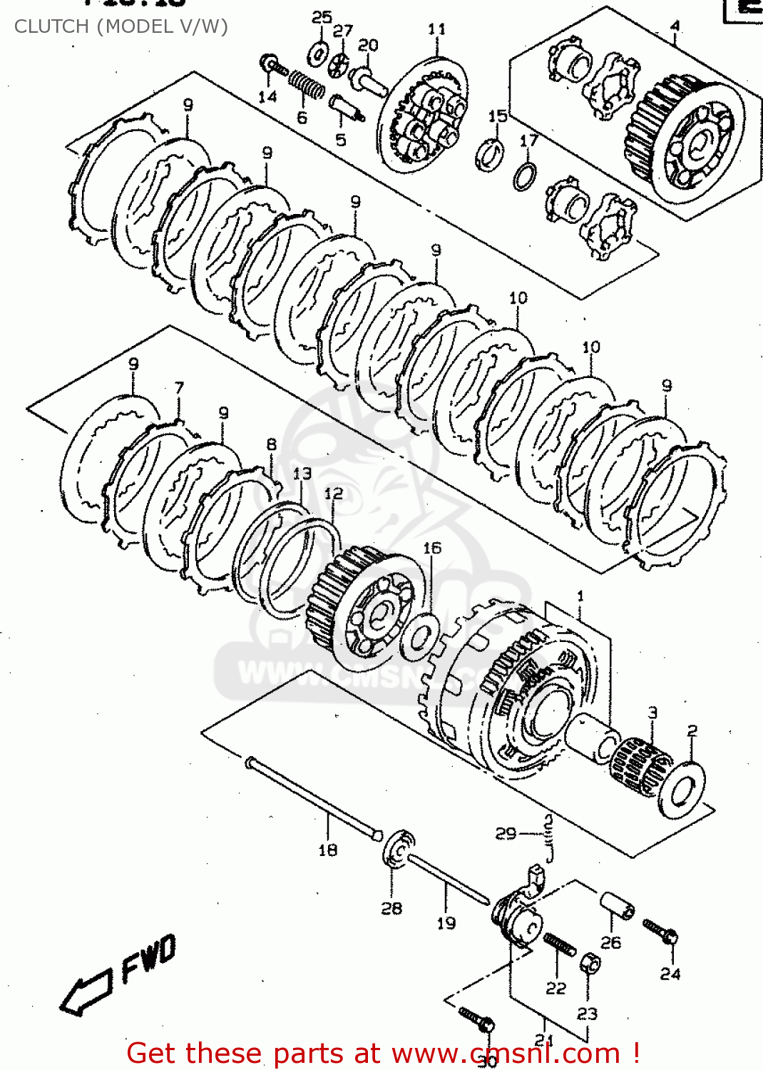 CLUTCH (MODEL V/W) TL1000S 1997 (V) (E02 E04 E18 E22 E24 E25 E34 E39) / P37