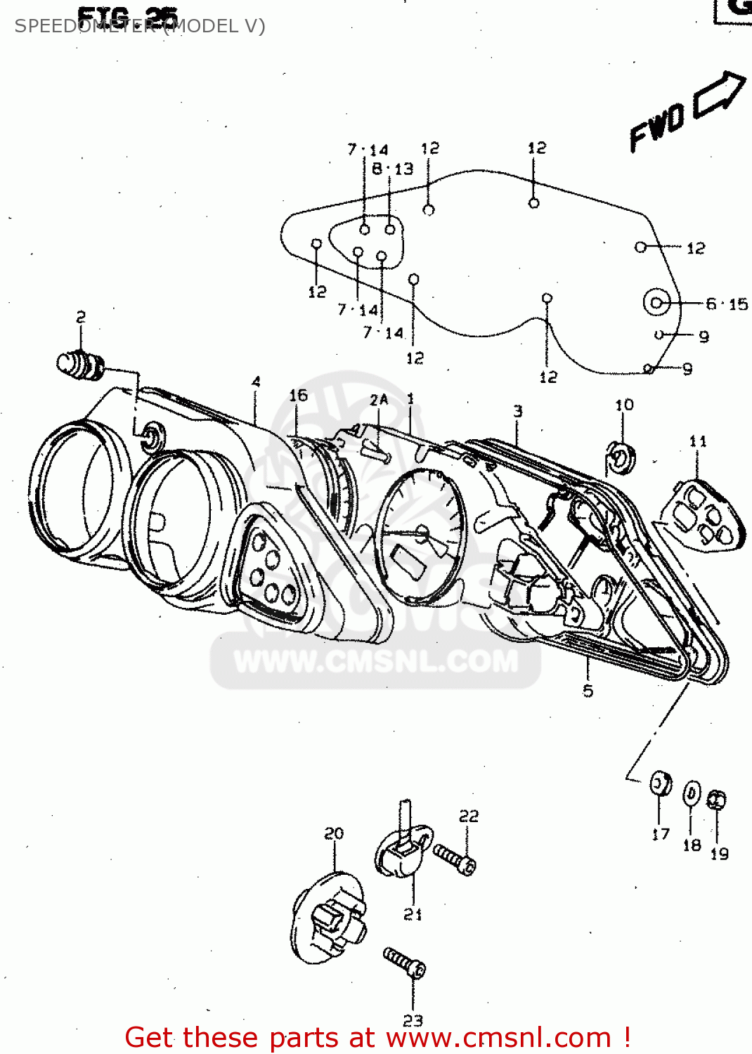 SPEEDOMETER (MODEL V) TL1000S 1997 (V) (E02 E04 E18 E22 E24 E25 E34 E39) / P37