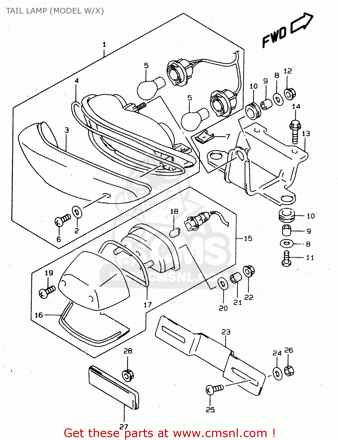 TAIL LAMP (MODEL W/X) TL1000S 1997 (V) (E02 E04 E18 E22 E24 E25 E34 E39) / P37