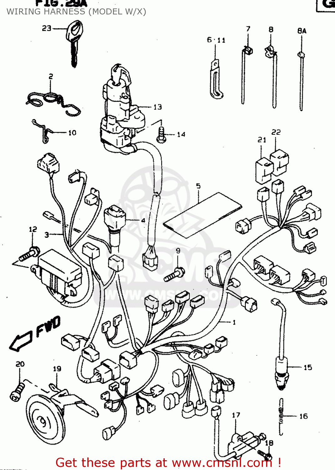 WIRING HARNESS (MODEL W/X) TL1000S 1997 (V) (E02 E04 E18 E22 E24 E25 E34 E39) / P37