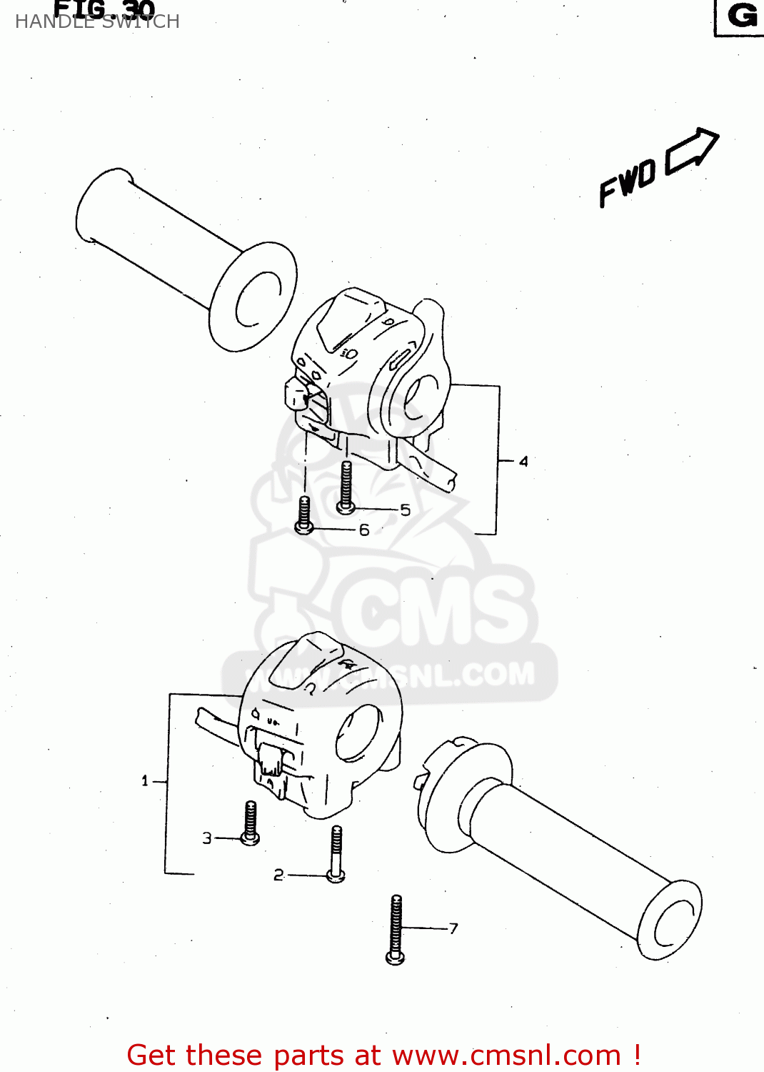 HANDLE SWITCH TL1000S 1997 (V) (E02 E04 E18 E22 E24 E25 E34 E39) / P37