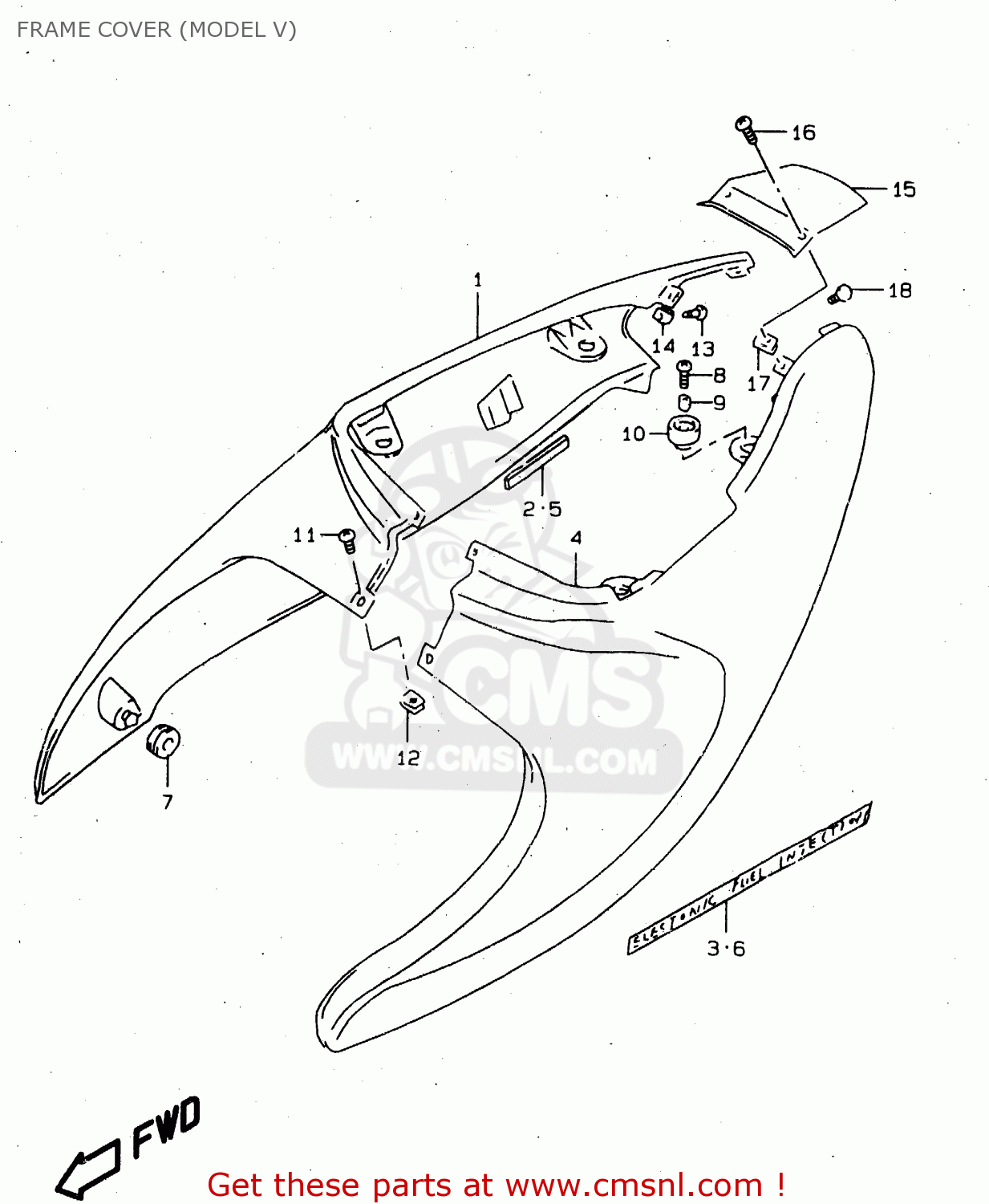 FRAME COVER (MODEL V) TL1000S 1997 (V) (E02 E04 E18 E22 E24 E25 E34 E39) / P37