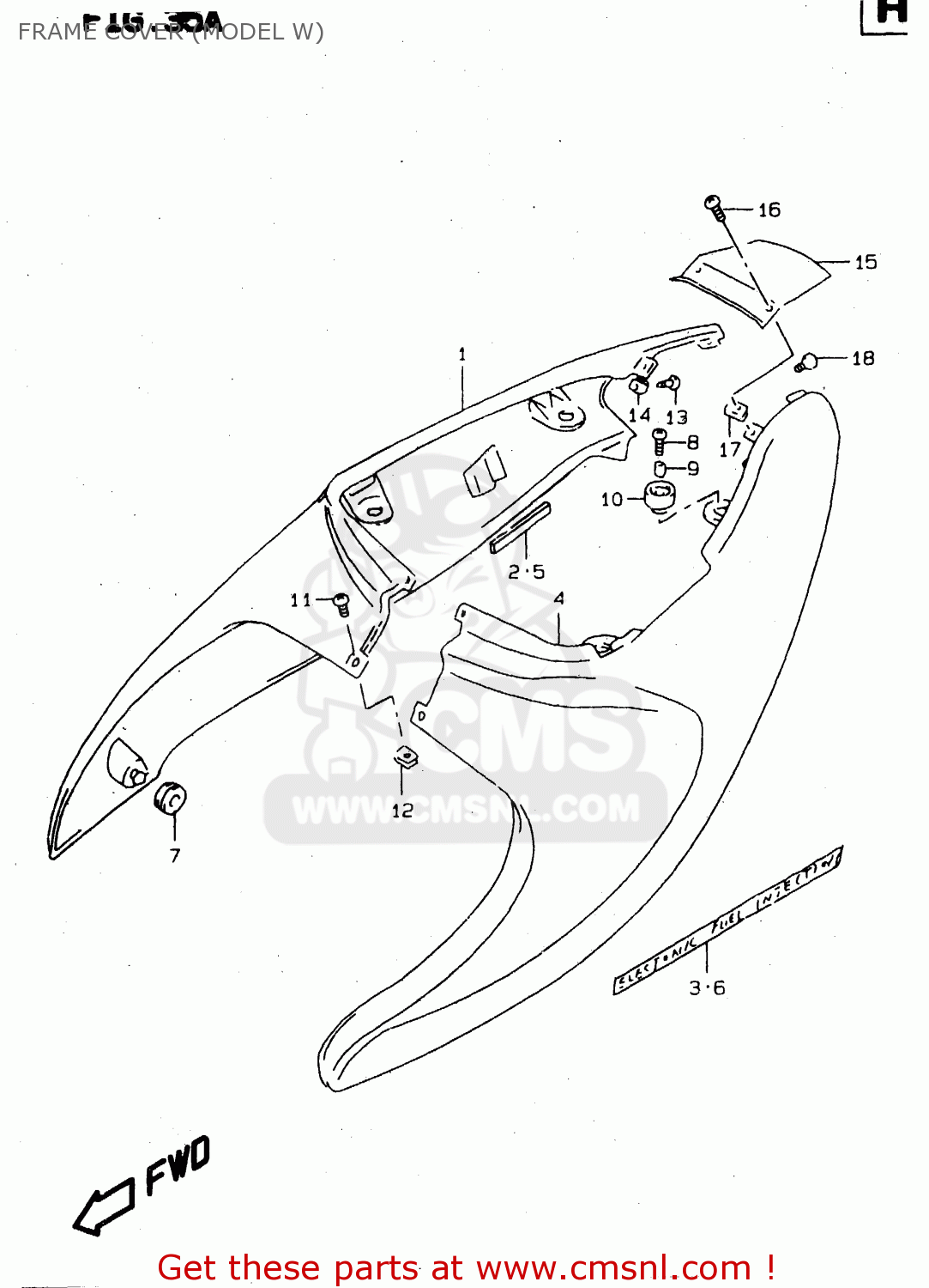 FRAME COVER (MODEL W) TL1000S 1997 (V) (E02 E04 E18 E22 E24 E25 E34 E39) / P37