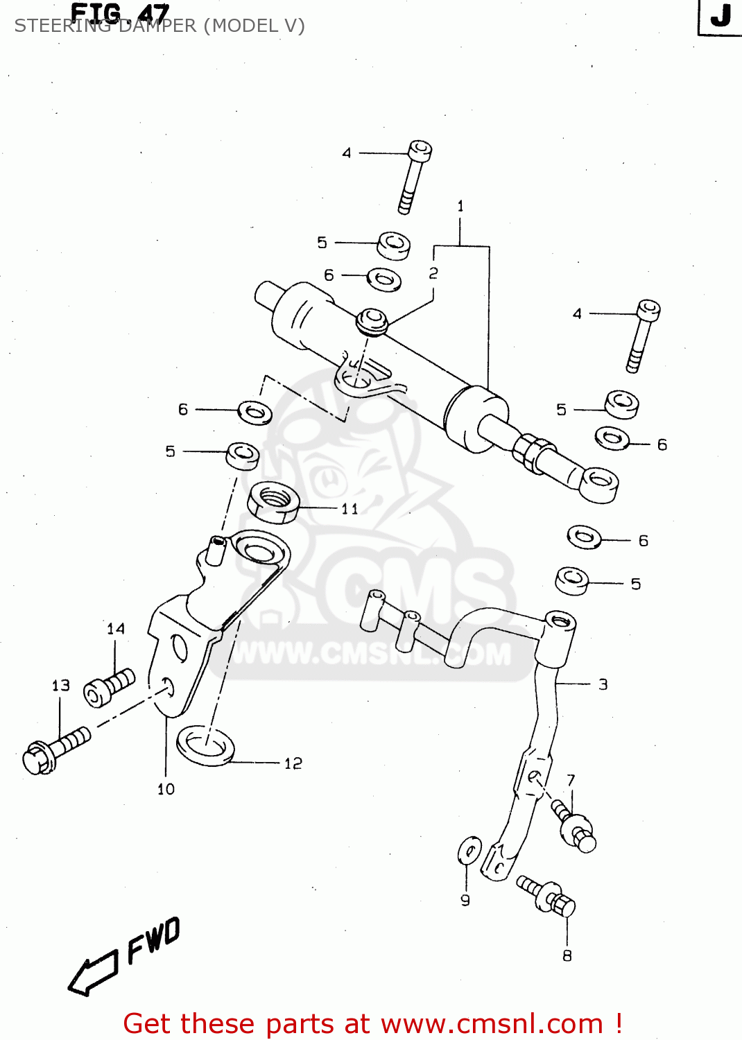 STEERING DAMPER (MODEL V) TL1000S 1997 (V) (E02 E04 E18 E22 E24 E25 E34 E39) / P37