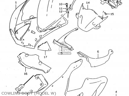COWLING BODY (MODEL W) - TL1000S 1997 (V) (E02 E04 E18 E22 E24 E25 E34 E39) / P37
