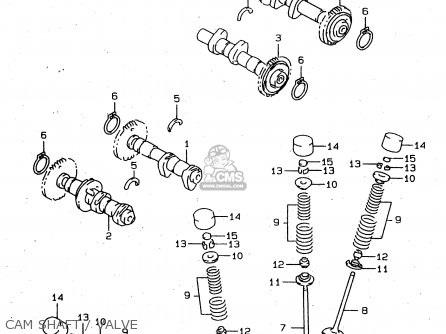 CAM SHAFT / VALVE - TL1000S 1997 (V) (E02 E04 E18 E22 E24 E25 E34 E39) / P37