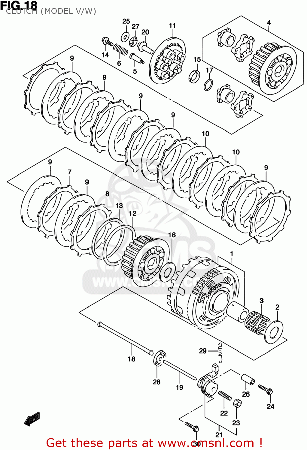 CLUTCH (MODEL V/W) TL1000S 1997 (V) USA (E03)