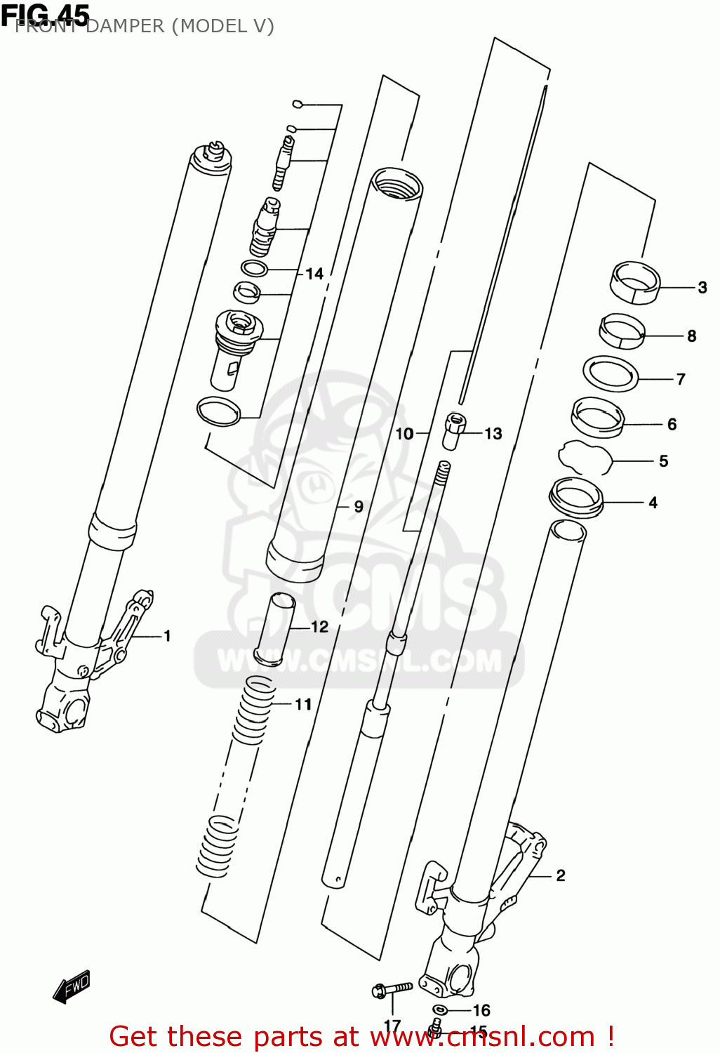 FRONT DAMPER (MODEL V) TL1000S 1997 (V) USA (E03)
