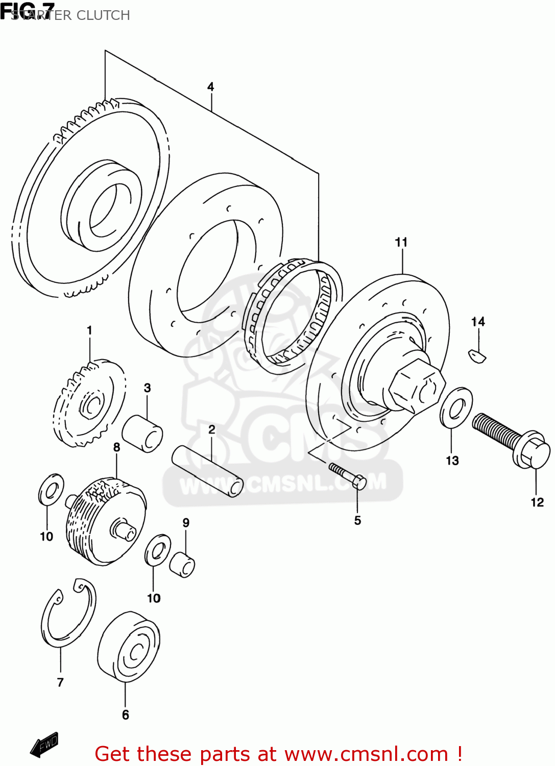 STARTER CLUTCH TL1000S 1997 (V) USA (E03)