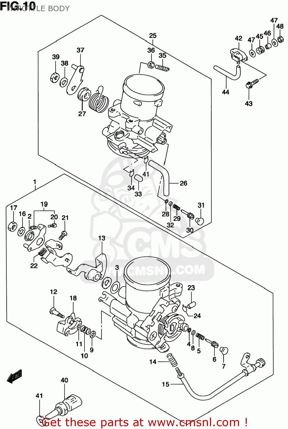 THROTTLE BODY TL1000S 1997 (V) USA (E03)