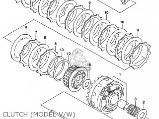 CLUTCH (MODEL V/W) - TL1000S 1997 (V) USA (E03)