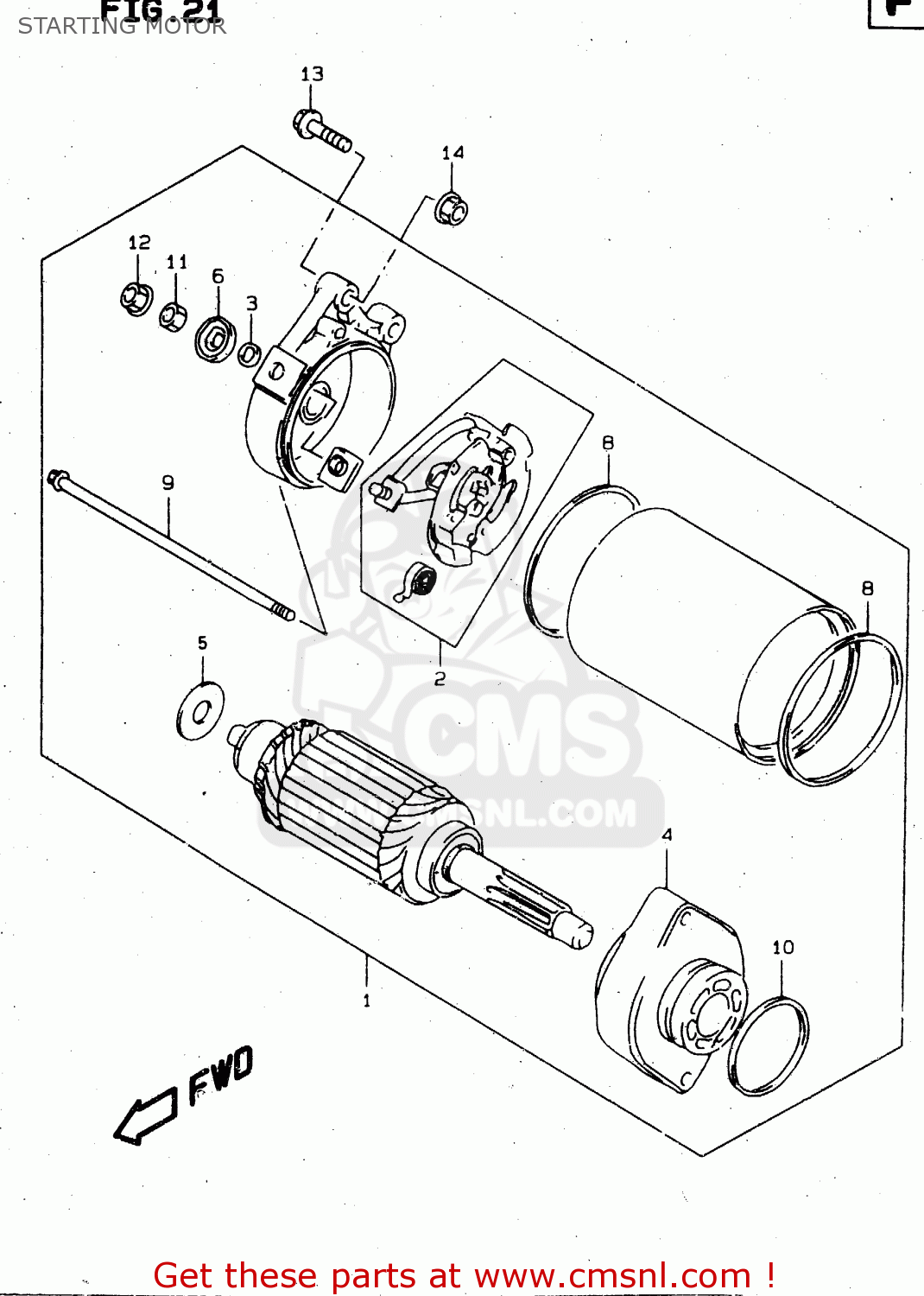 STARTING MOTOR TL1000S 1998 (W) (E02 E04 E18 E22 E24 E25 E34)