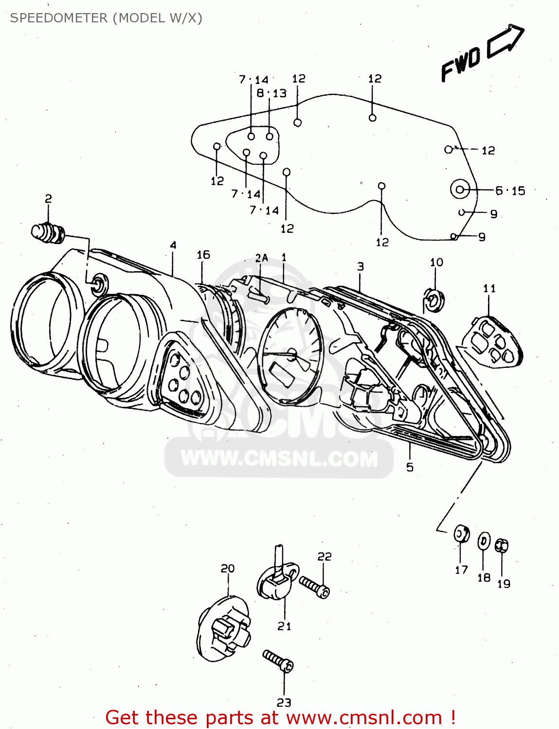 SPEEDOMETER (MODEL W/X) TL1000S 1998 (W) (E02 E04 E18 E22 E24 E25 E34)