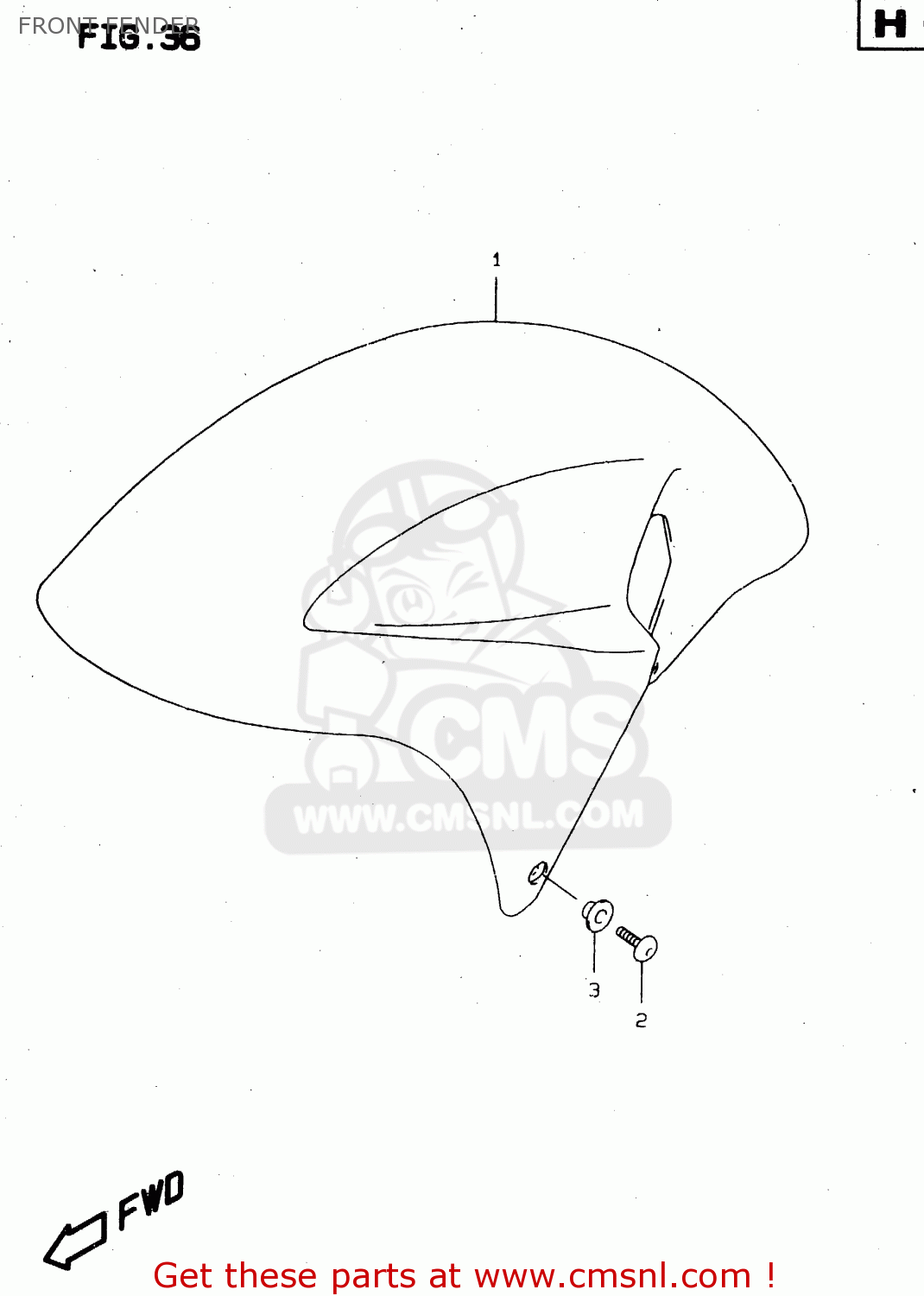 FRONT FENDER TL1000S 1998 (W) (E02 E04 E18 E22 E24 E25 E34)