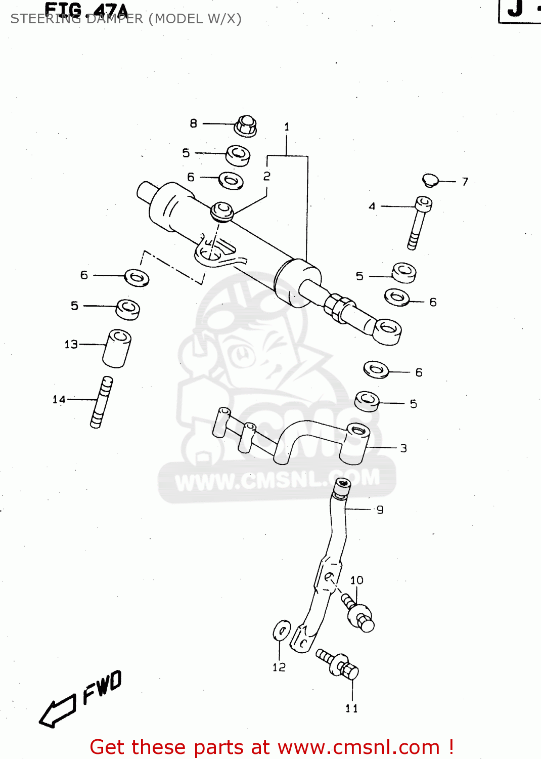 STEERING DAMPER (MODEL W/X) TL1000S 1998 (W) (E02 E04 E18 E22 E24 E25 E34)