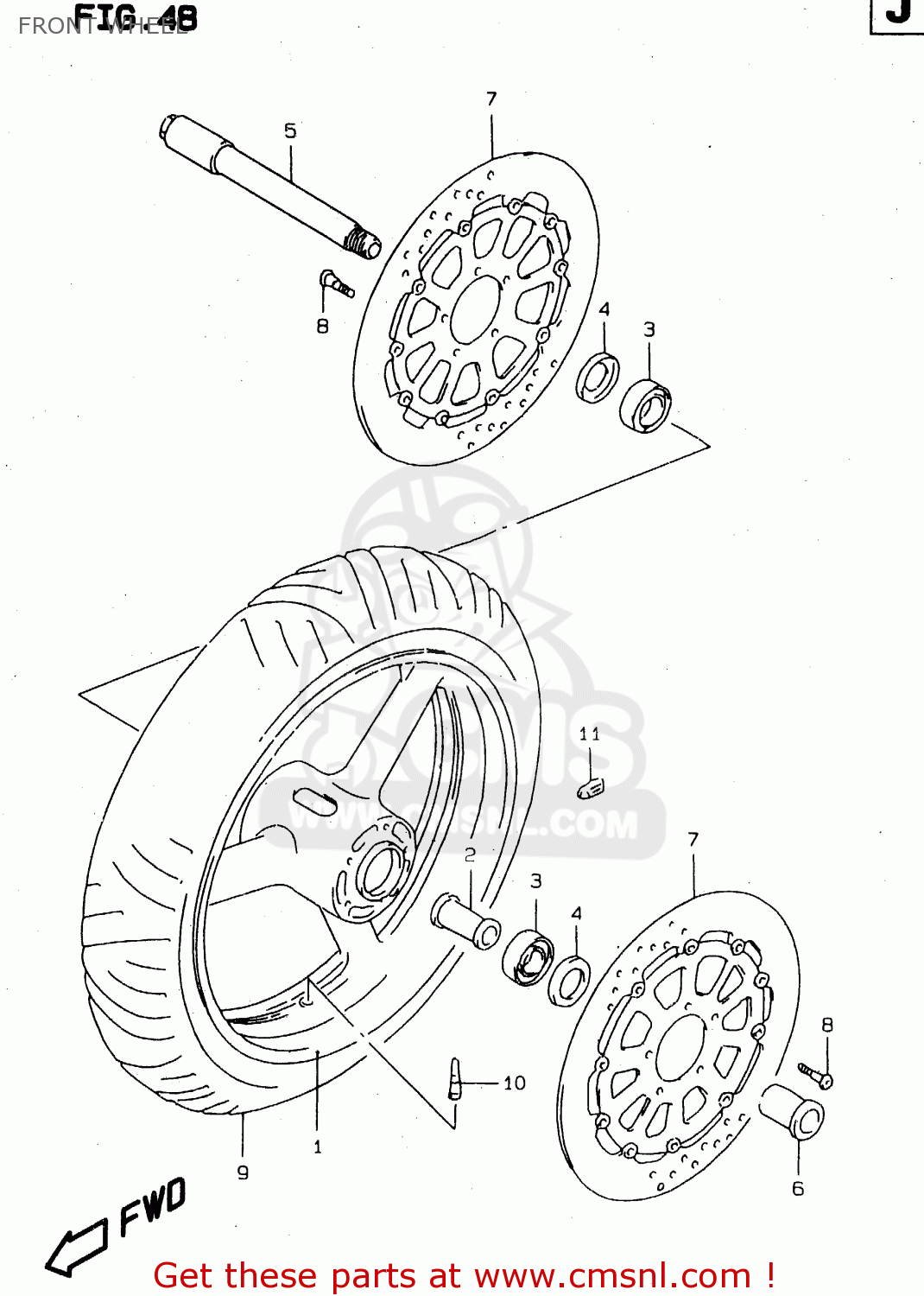 FRONT WHEEL TL1000S 1998 (W) (E02 E04 E18 E22 E24 E25 E34)