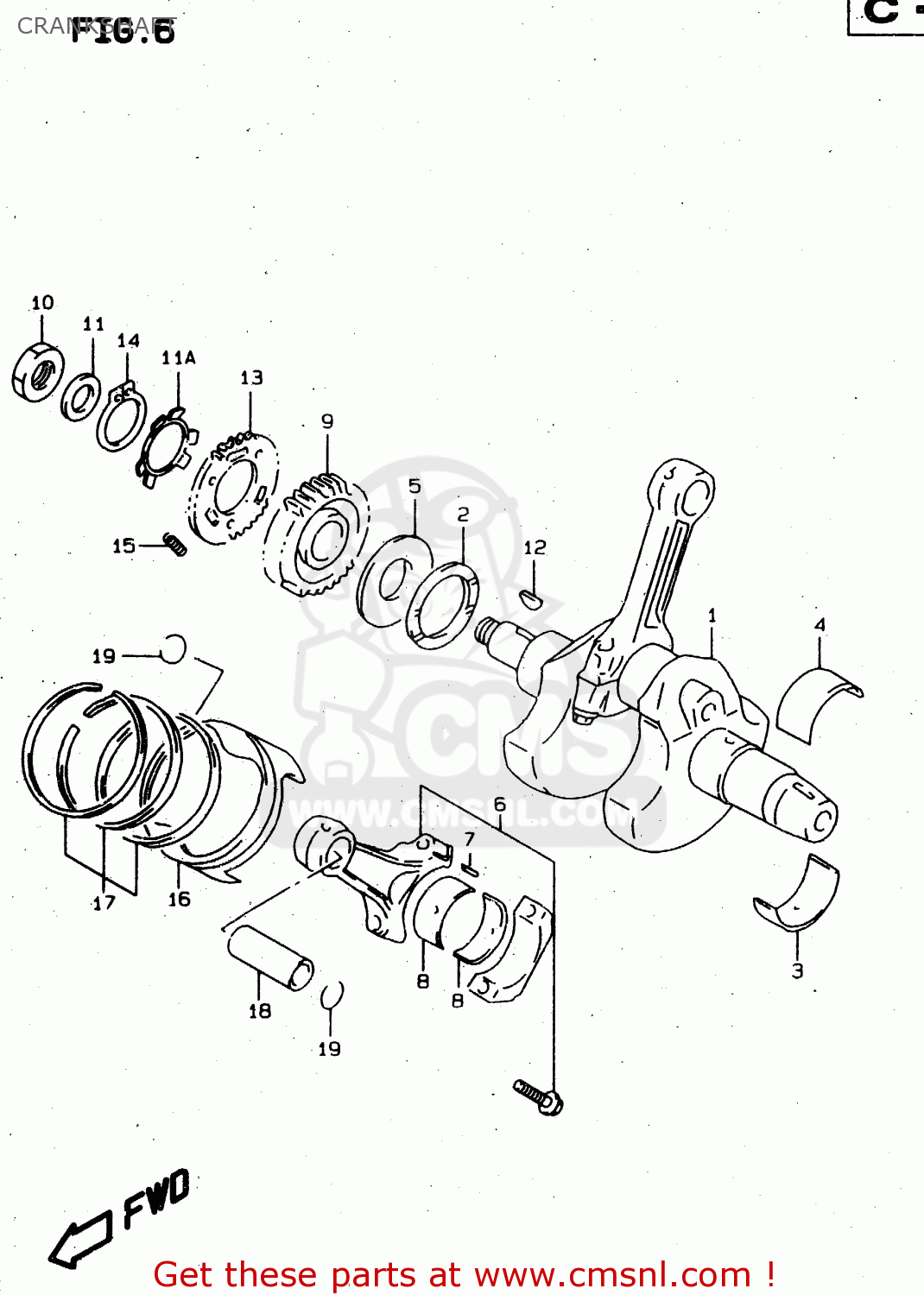 CRANKSHAFT TL1000S 1998 (W) (E02 E04 E18 E22 E24 E25 E34)