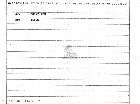 * COLOR CHART * - TL1000S 1998 (W) (E02 E04 E18 E22 E24 E25 E34)