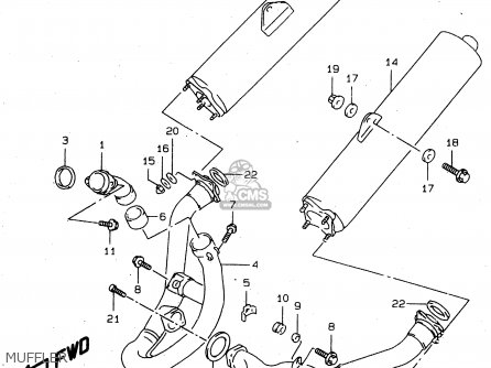 MUFFLER - TL1000S 1998 (W) (E02 E04 E18 E22 E24 E25 E34)