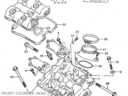 FRONT CYLINDER HEAD (MODEL W/X) - TL1000S 1998 (W) (E02 E04 E18 E22 E24 E25 E34)