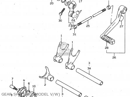 GEAR SHIFTING (MODEL V/W) - TL1000S 1998 (W) (E02 E04 E18 E22 E24 E25 E34)