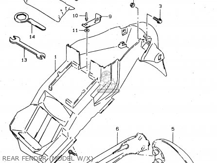 REAR FENDER (MODEL W/X) - TL1000S 1998 (W) (E02 E04 E18 E22 E24 E25 E34)