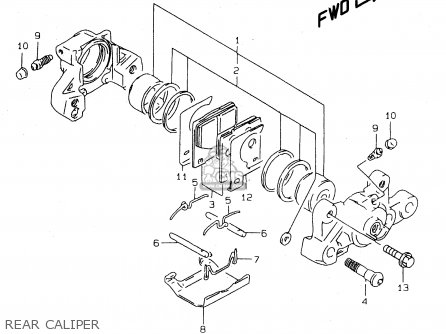 REAR CALIPER - TL1000S 1998 (W) (E02 E04 E18 E22 E24 E25 E34)
