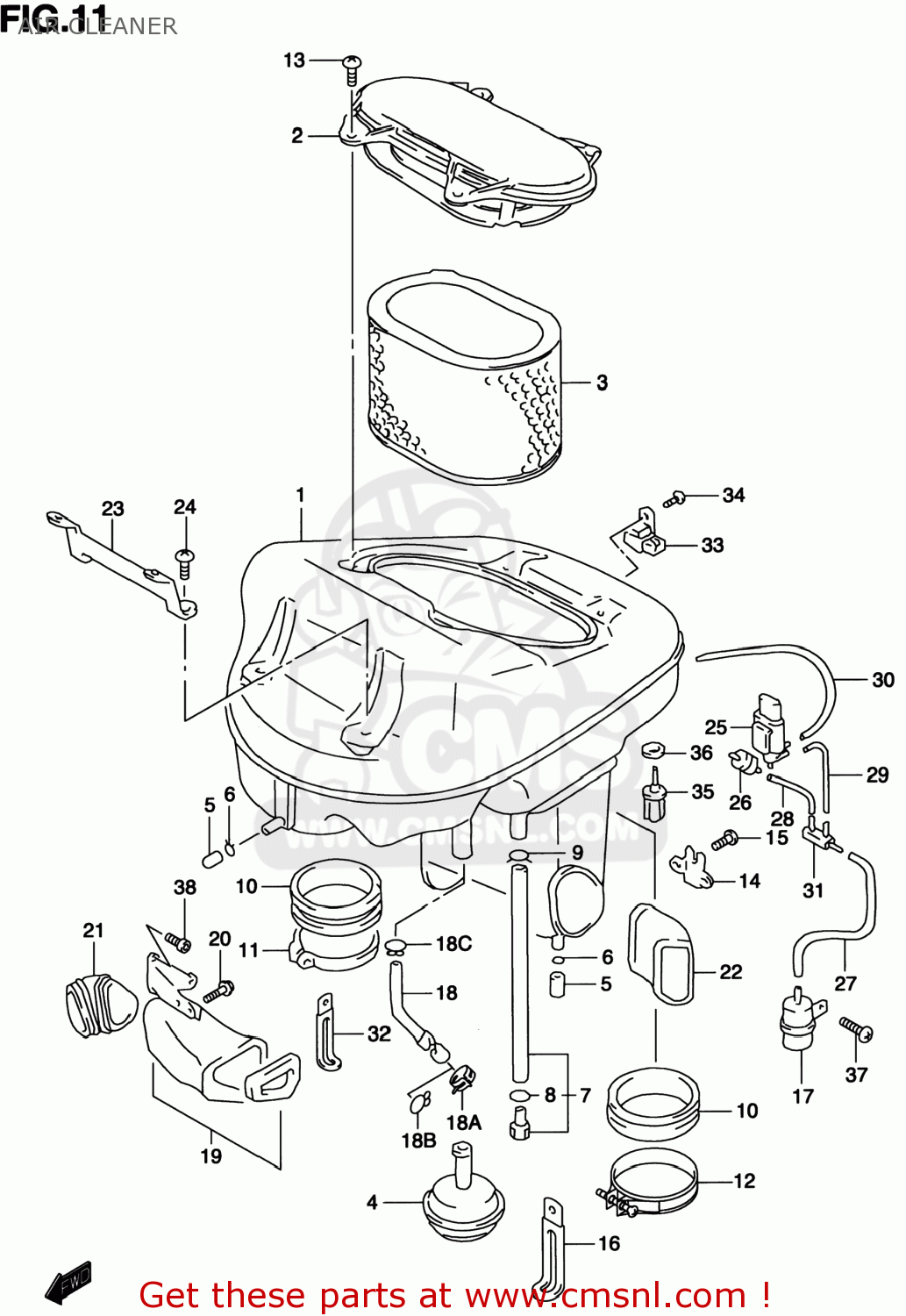 AIR CLEANER TL1000S 1998 (W) USA (E03)