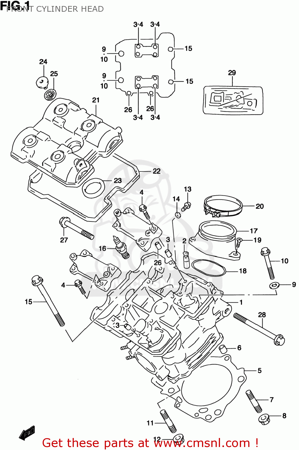 FRONT CYLINDER HEAD TL1000S 1998 (W) USA (E03)