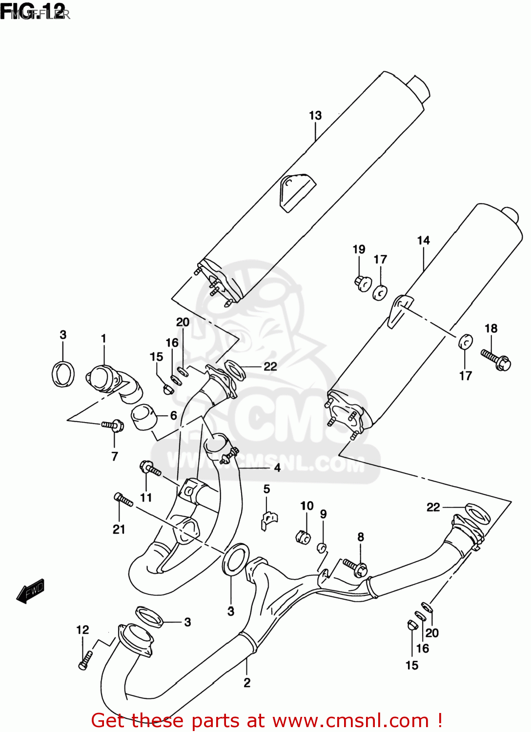 MUFFLER TL1000S 1998 (W) USA (E03)