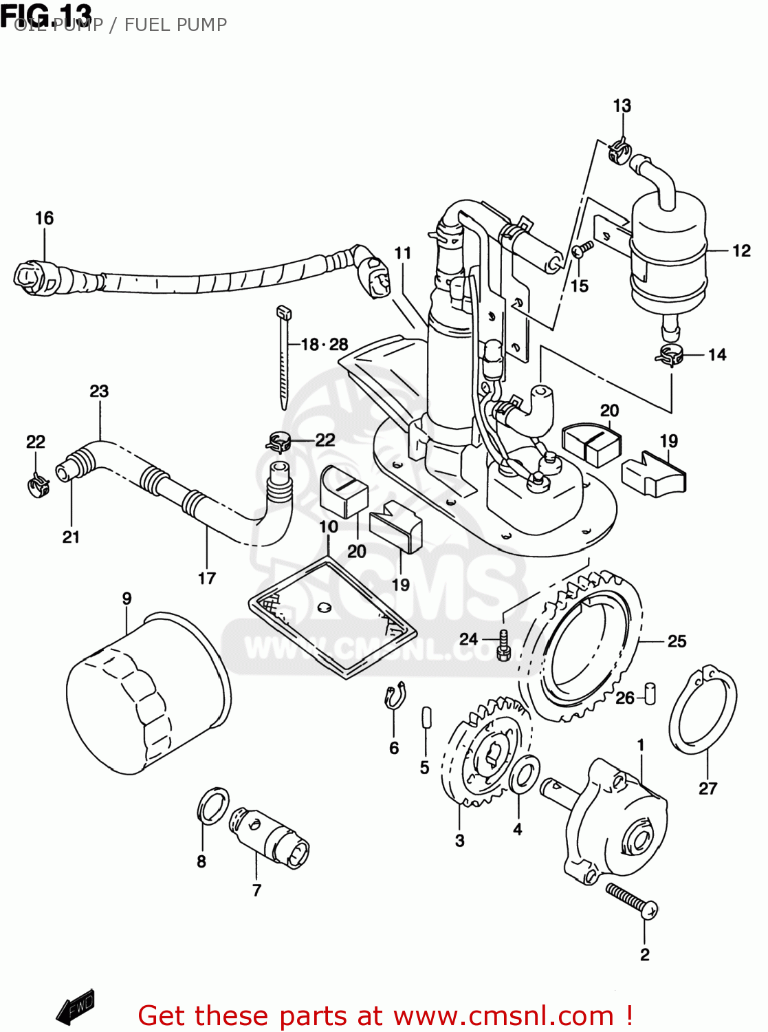 OIL PUMP / FUEL PUMP TL1000S 1998 (W) USA (E03)