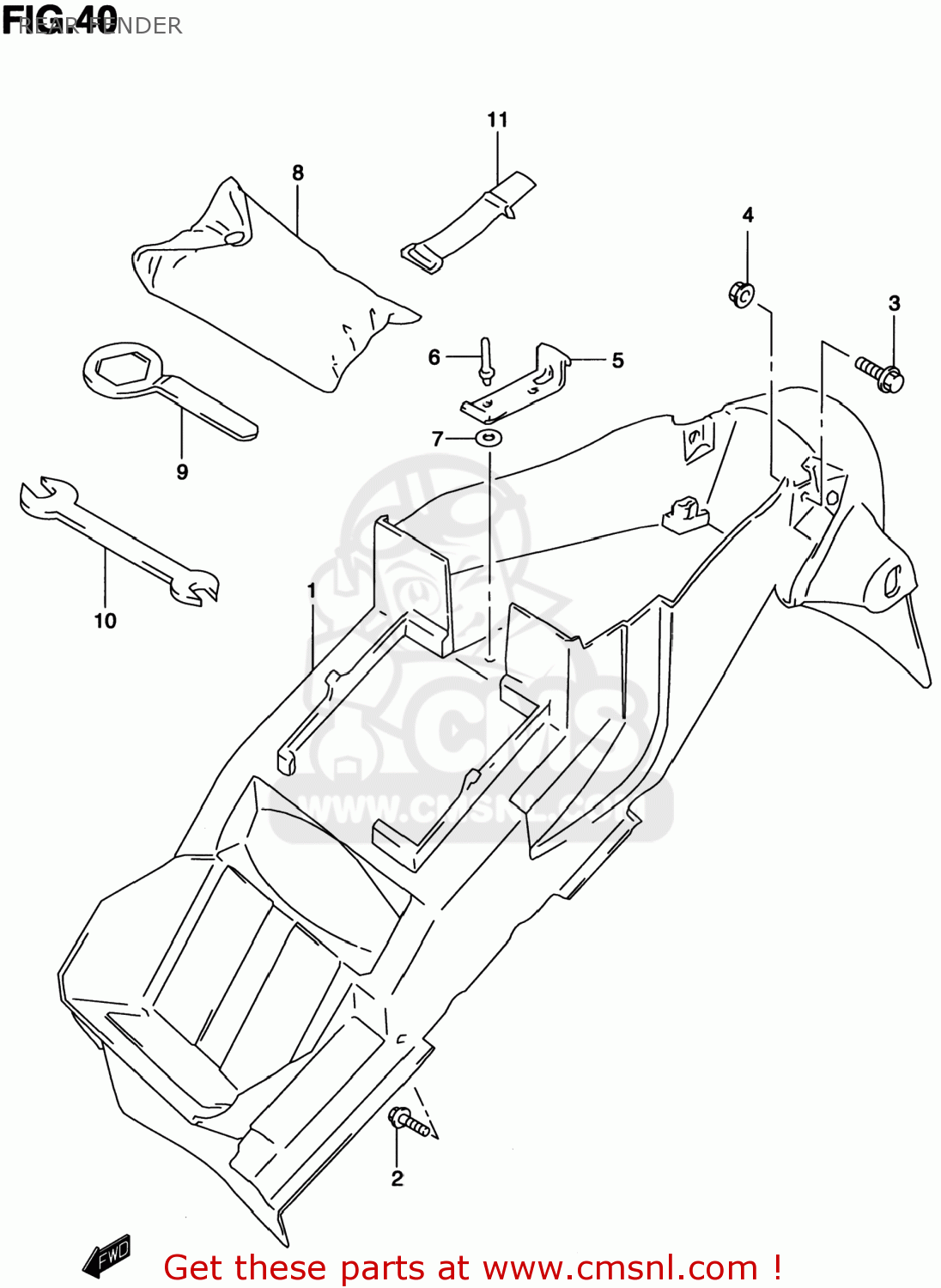 REAR FENDER TL1000S 1998 (W) USA (E03)