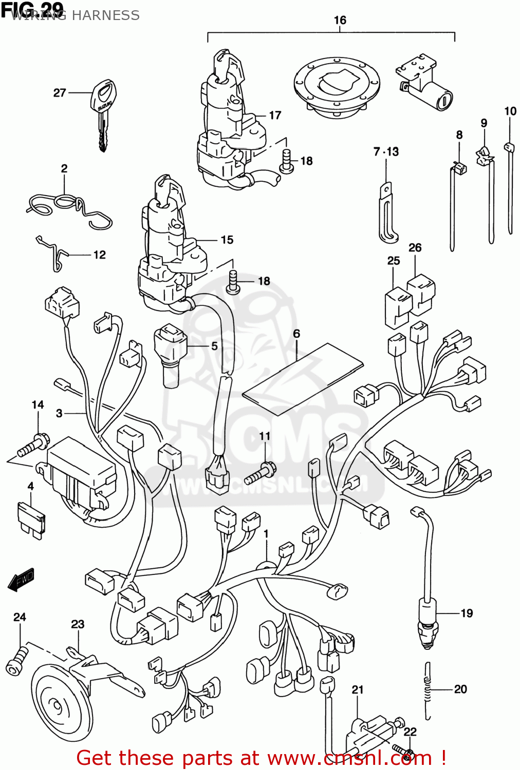 WIRING HARNESS TL1000S 1998 (W) USA (E03)