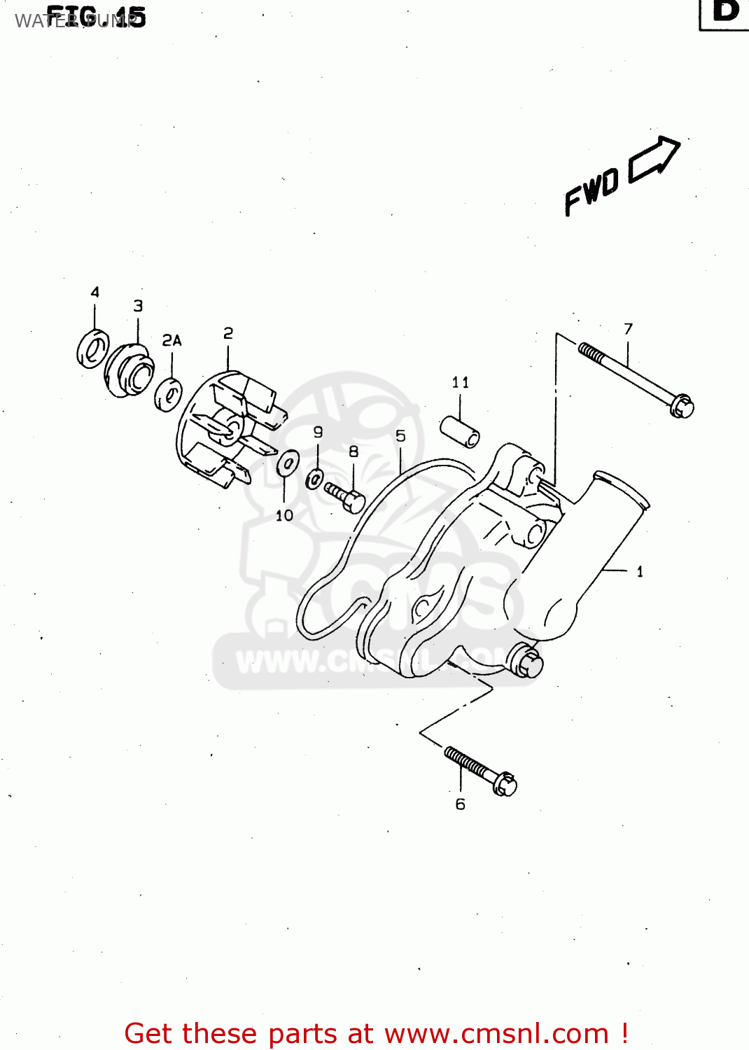 WATER PUMP TL1000S 1999 (X) (E02 E04 E18 E22 E24 E25 E34)
