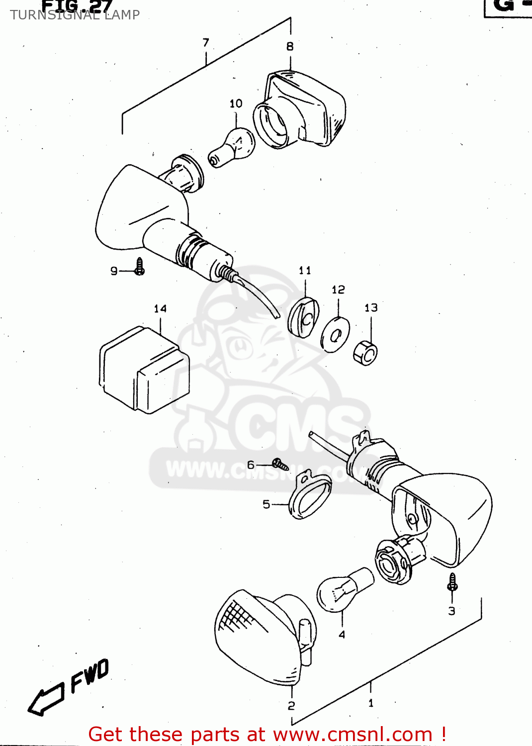 TURNSIGNAL LAMP TL1000S 1999 (X) (E02 E04 E18 E22 E24 E25 E34)