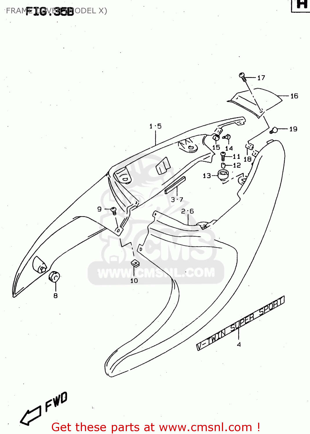 FRAME COVER (MODEL X) TL1000S 1999 (X) (E02 E04 E18 E22 E24 E25 E34)