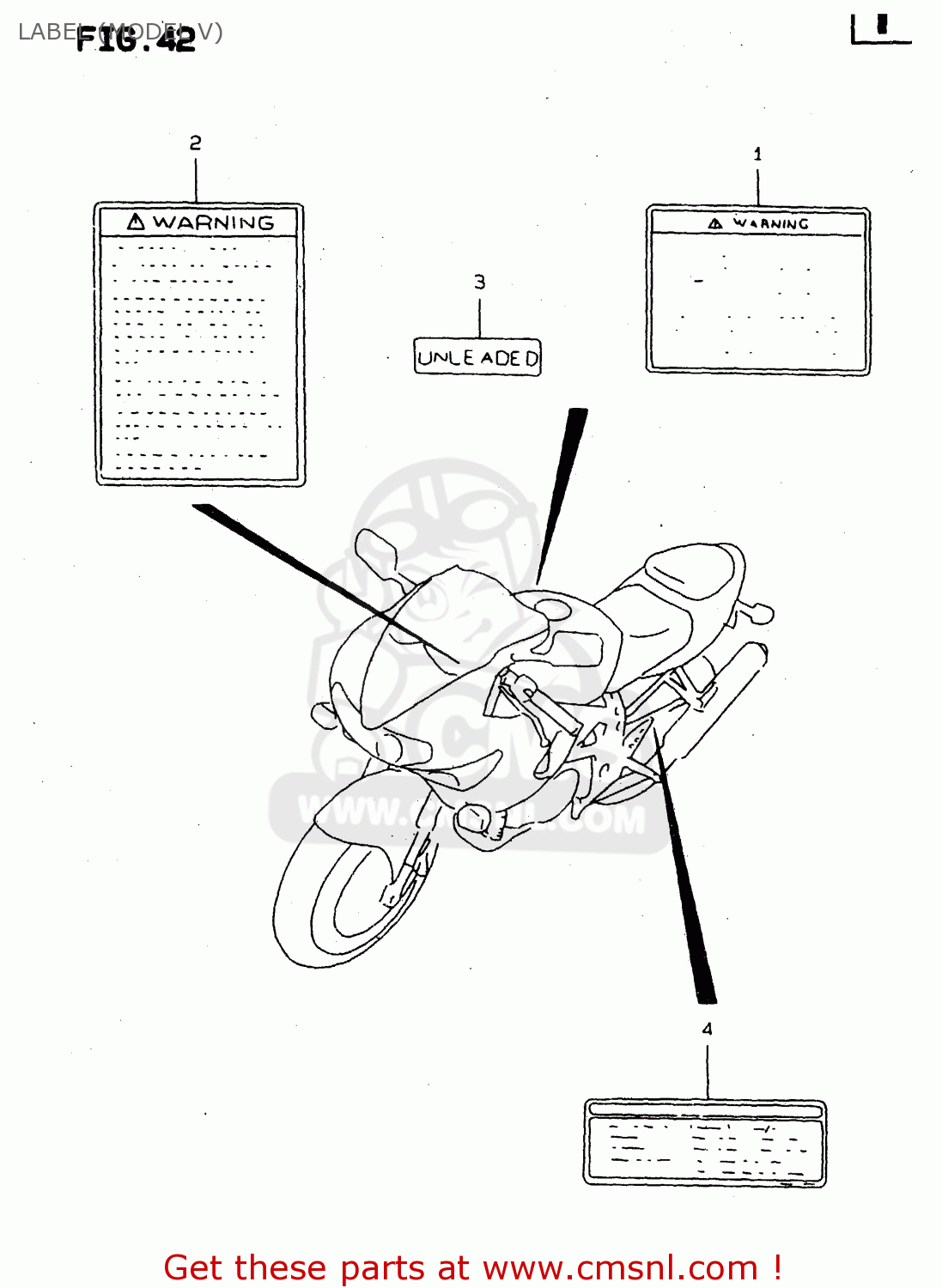 LABEL (MODEL V) TL1000S 1999 (X) (E02 E04 E18 E22 E24 E25 E34)