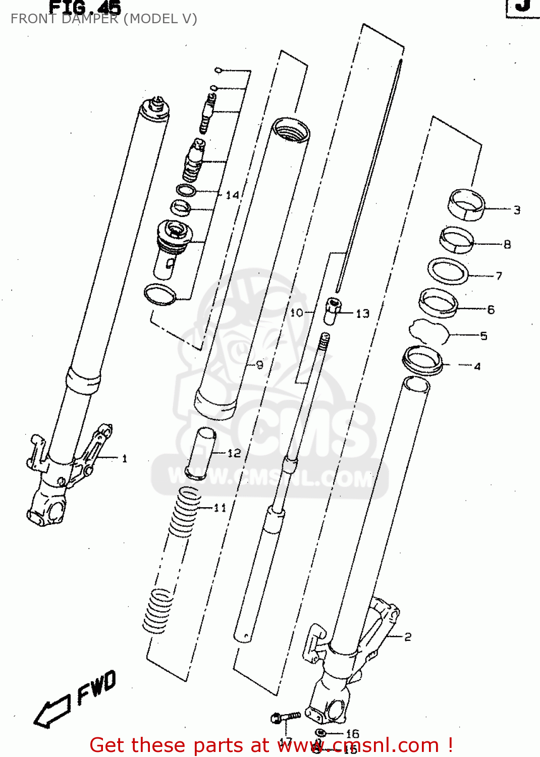 FRONT DAMPER (MODEL V) TL1000S 1999 (X) (E02 E04 E18 E22 E24 E25 E34)