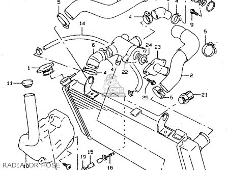 RADIATOR HOSE - TL1000S 1999 (X) (E02 E04 E18 E22 E24 E25 E34)