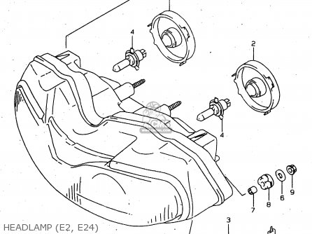 HEADLAMP (E2, E24) - TL1000S 1999 (X) (E02 E04 E18 E22 E24 E25 E34)
