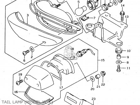 TAIL LAMP (MODEL W/X) - TL1000S 1999 (X) (E02 E04 E18 E22 E24 E25 E34)