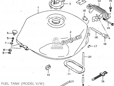 FUEL TANK (MODEL V/W) - TL1000S 1999 (X) (E02 E04 E18 E22 E24 E25 E34)