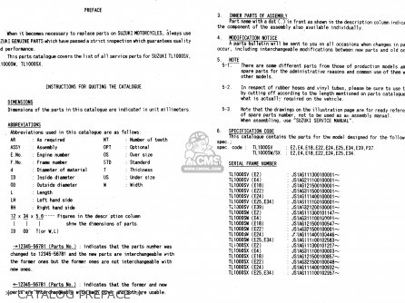 * CATALOG PREFACE * - TL1000S 1999 (X) (E02 E04 E18 E22 E24 E25 E34)