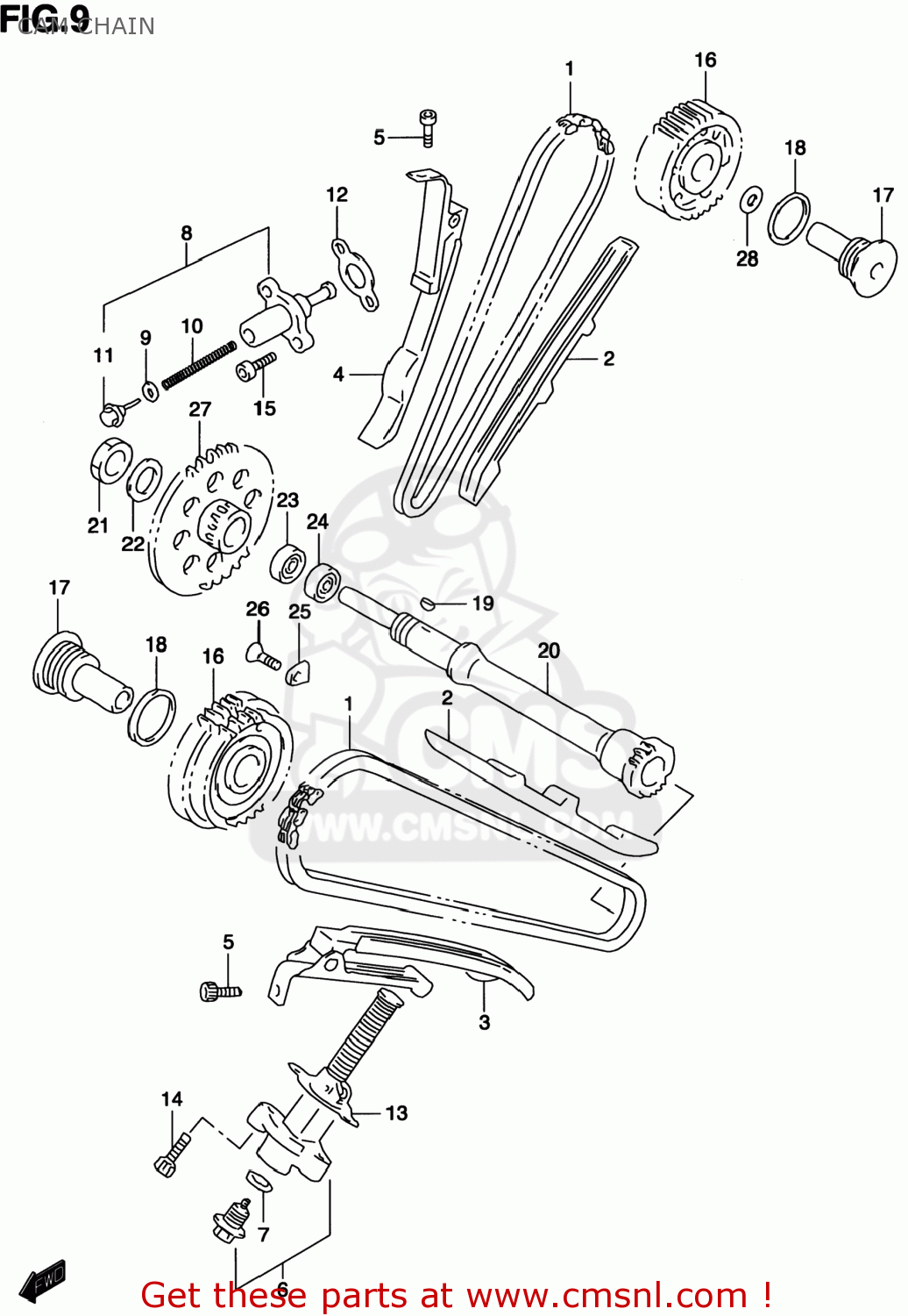 CAM CHAIN TL1000S 1999 (X) USA (E03)