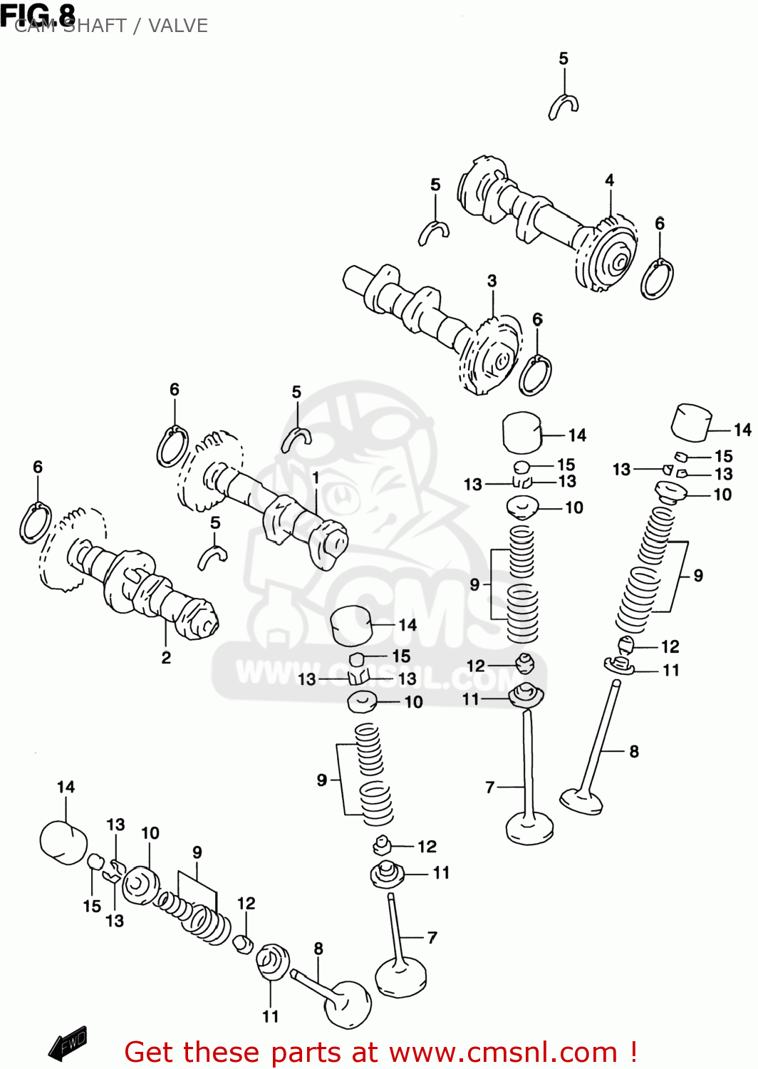 CAM SHAFT / VALVE TL1000S 1999 (X) USA (E03)