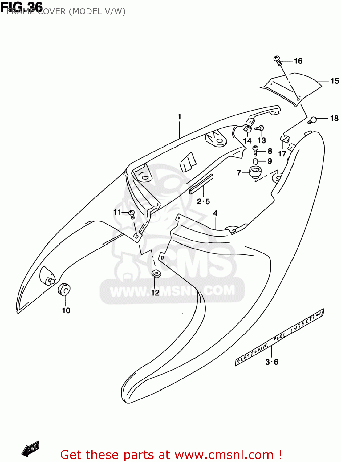 FRAME COVER (MODEL V/W) TL1000S 1999 (X) USA (E03)