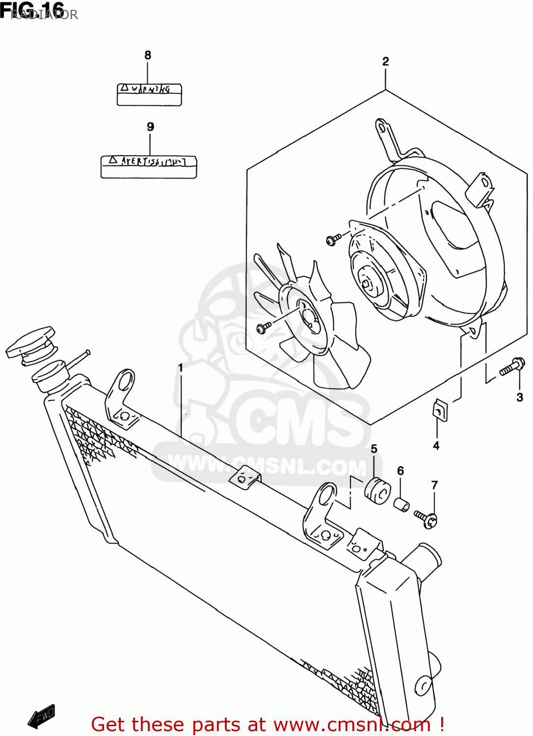 RADIATOR TL1000S 1999 (X) USA (E03)