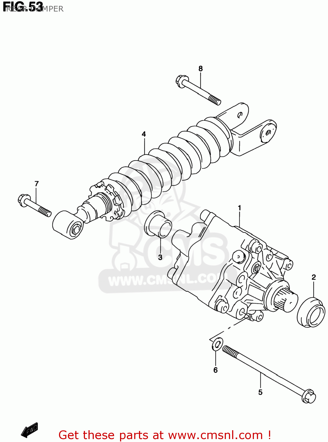REAR DAMPER TL1000S 1999 (X) USA (E03)